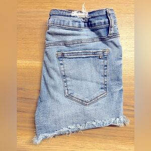 Tricot Denim High Waisted Distressed Shorts (Medium)